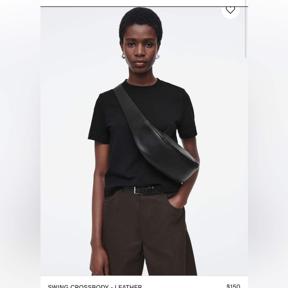 COS black leather sling bag